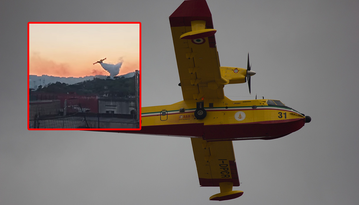 Incendio Grave Nei Campi Flegrei A Bacoli Vicino Napoli Canadair In