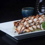 japanese cuisine. unagi or eel on the background