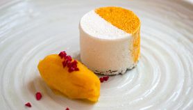 Dolce al lime con sorbetto di mango