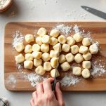 Realizzazione degli gnocchetti di ricotta fatti in casa