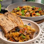 Melanzane alla provenzale pronte per essere mangiate