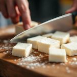 ricotta tagliati a pezzi