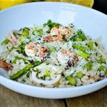 Risotto verde con i gamberetti