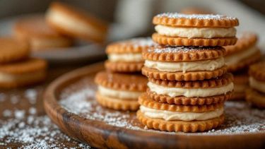 Biscotti alfajores ripieni pronti da gustare.