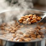 mandorle e zucchero nel frullatore