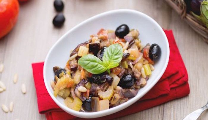 Caponata di crostacei e molluschi