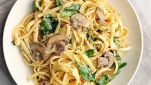 Linguine con funghi e brandy