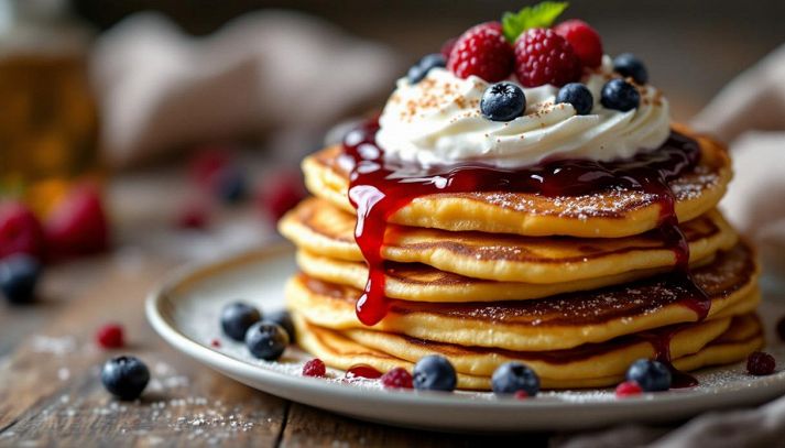 palacinke con panna e marmellata