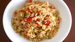 Riso con peperoni e olive
