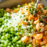 Unione del pesce con le verdure