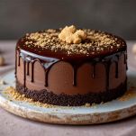 torta nera con copertura di cioccolato