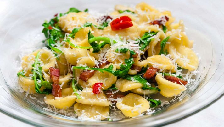 Pasta Con La Rucola E Pancetta