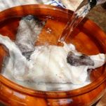 Baccalà con salsa di peperoni