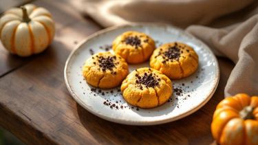 Biscotti di zucca dorati pronti da gustare