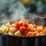 L'aggiunta di patate e pomodori