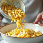 Pasta condita uniformemente.