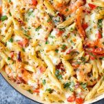 Pasta gratinata alla zucca e gamberi