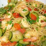 Spaghetti gamberi e cetrioli