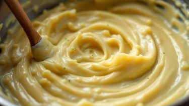 Ciotola con sugo ai carciofi pronto per condire la pasta