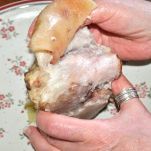 Zampone al forno con mostarda e polenta