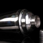 15519502 – cocktail shaker isolated on black