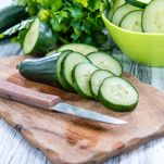 Portion of fresh Cucumbers