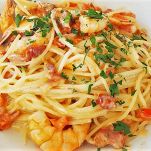 Bucatini con polpo e gamberetti