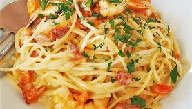 Bucatini polpo e gamberi