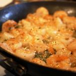 Conchiglie con salsa di scampi