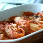 Conchiglie con salsa di scampi