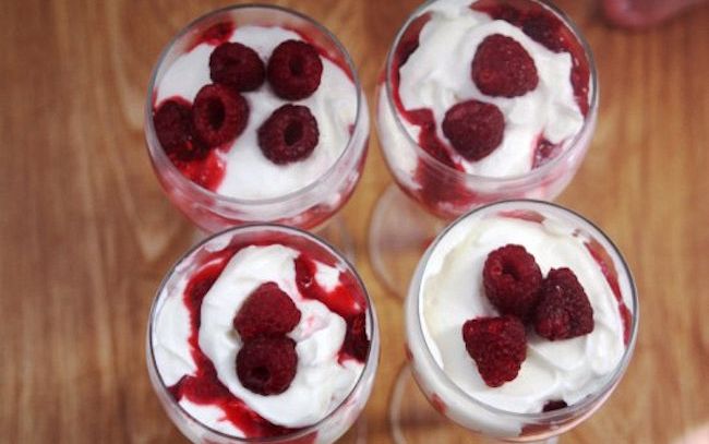 Crema di ricotta e lamponi