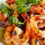 Gamberoni al coriandolo