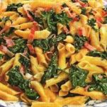 Garganelli spinaci e pancetta