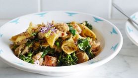 Garganelli spinaci e pancetta