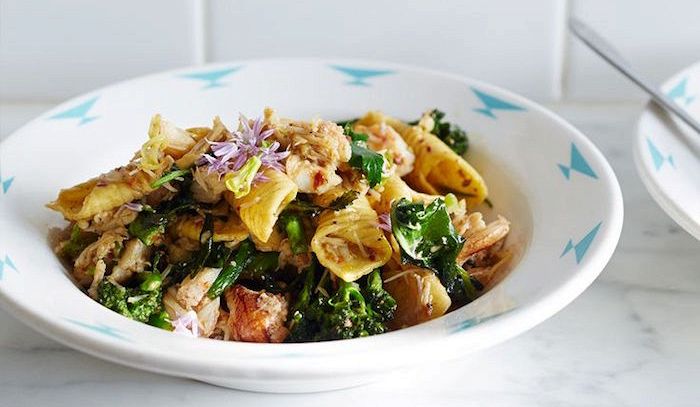 Garganelli spinaci e pancetta