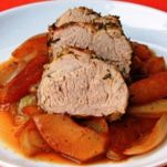 Lombo di maiale con mele e patate