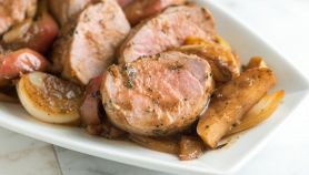 Lombo di maiale con mele e patate