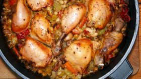 Pollo e lenticchie in casseruola