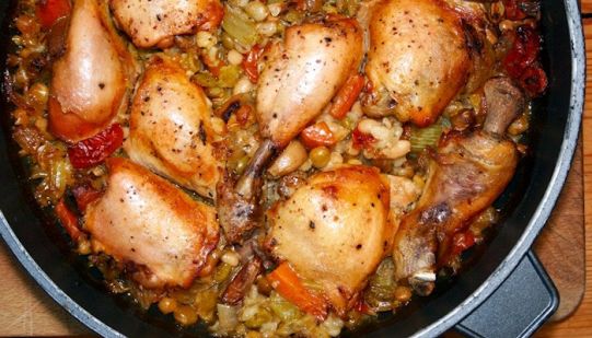Pollo e lenticchie in casseruola
