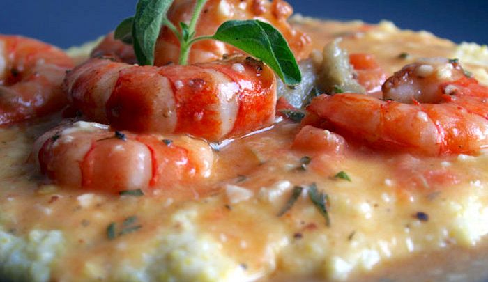 Risotto con scampi e panna