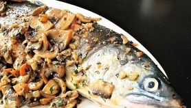 Trota con funghi porcini
