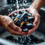 La pulizia delle cozze