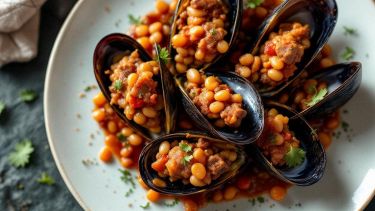 Cozze ripiene pronte da servire