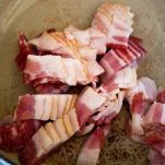 Farfalle zafferano zucchine e speck