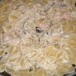 Farfalle zafferano zucchine e speck