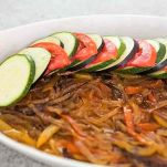 Filetto d&#8217;agnello con pomodori e zucchine