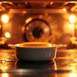 Flan dorato pronto da sfornare.