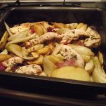 Pollo arrosto con finocchi e olive