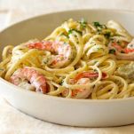 Tagliolini con gamberetti e funghi