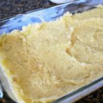 Timballo di patate farcito con funghi e polpettine